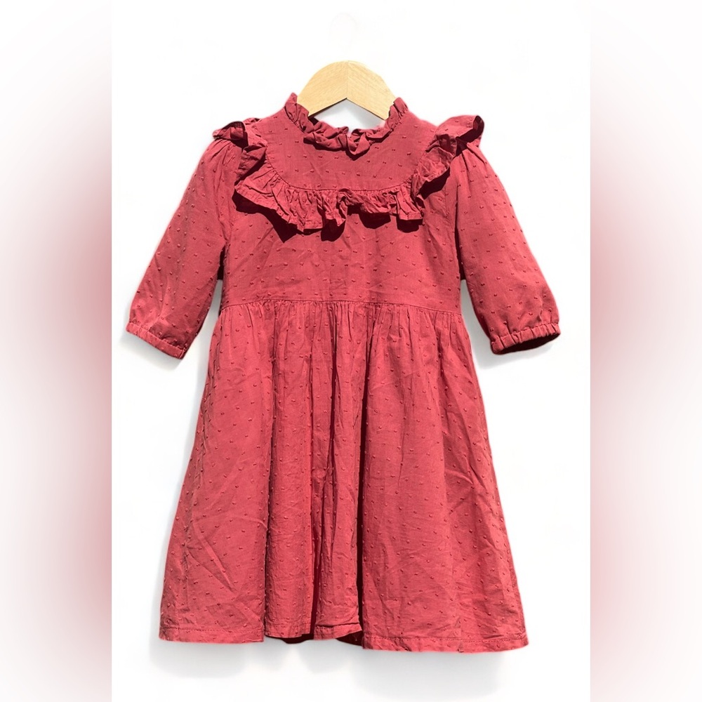 Slice Made In Canada Swiss Dot  Ruffle Dress